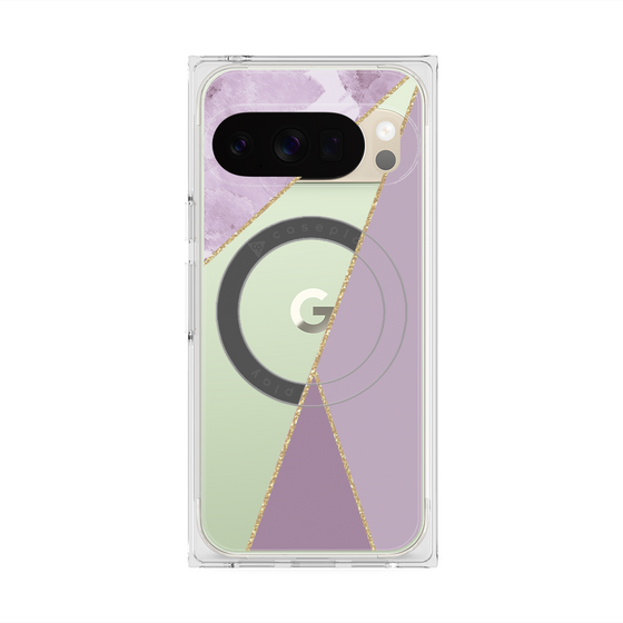 Premium Square Case with Pixelsnap［ Marble Triangle Palette - Purple ］
