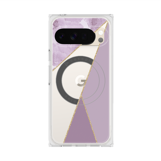 Premium Square Case with Pixelsnap［ Marble Triangle Palette - Purple ］