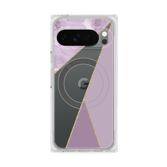 Premium Square Case with Pixelsnap［ Marble Triangle Palette - Purple ］