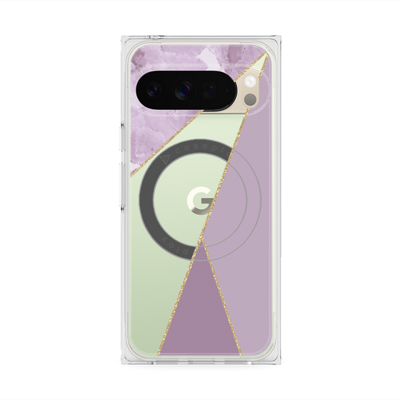 Premium Square Case with Pixelsnap［ Marble Triangle Palette - Purple ］