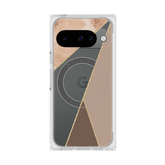 Premium Square Case with Pixelsnap［ Marble Triangle Palette - Brown ］