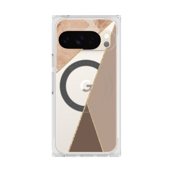 Premium Square Case with Pixelsnap［ Marble Triangle Palette - Brown ］