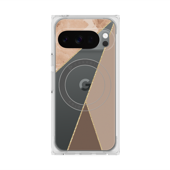 Premium Square Case with Pixelsnap［ Marble Triangle Palette - Brown ］