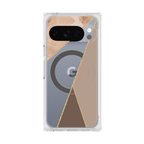 Premium Square Case with Pixelsnap［ Marble Triangle Palette - Brown ］