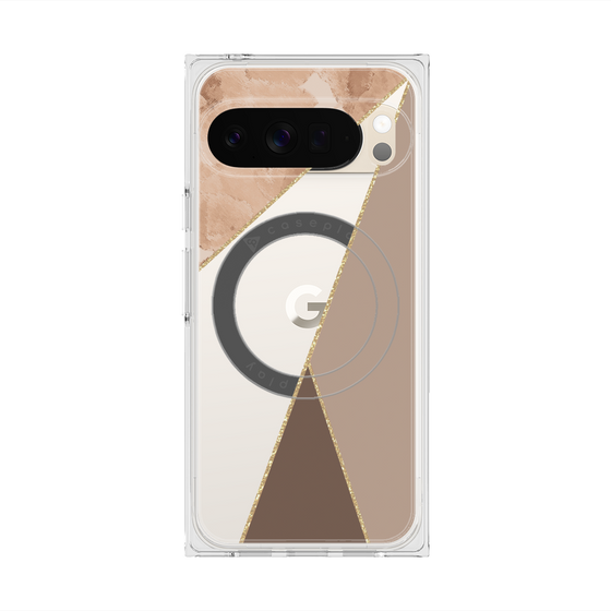 Premium Square Case with Pixelsnap［ Marble Triangle Palette - Brown ］