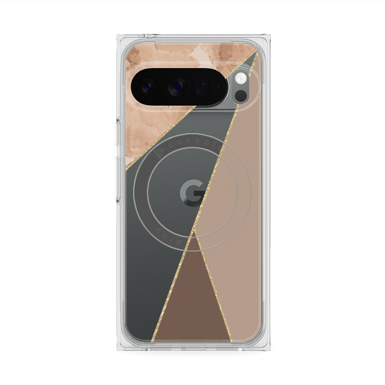 Premium Square Case with Pixelsnap［ Marble Triangle Palette - Brown ］