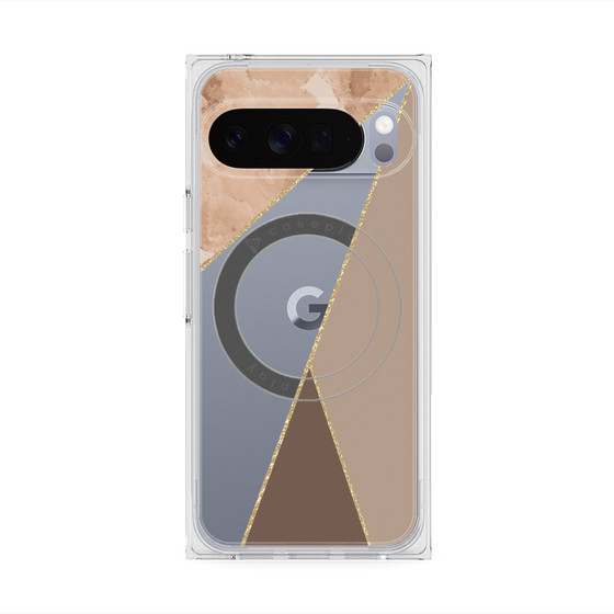 Premium Square Case with Pixelsnap［ Marble Triangle Palette - Brown ］