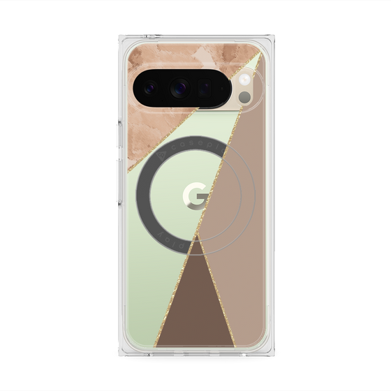 Premium Square Case with Pixelsnap［ Marble Triangle Palette - Brown ］