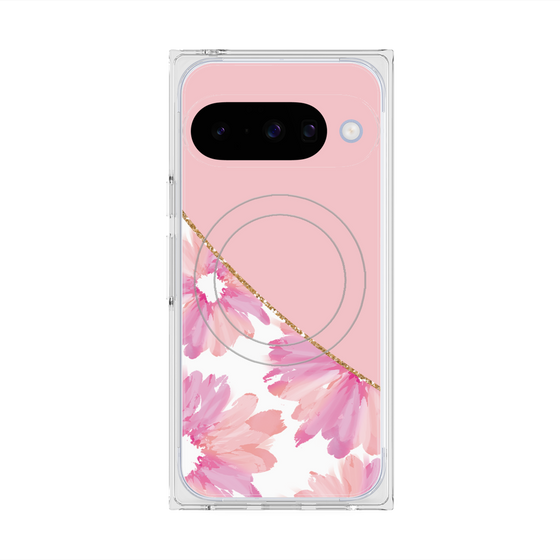 Premium Square Case with Pixelsnap［ Girly Flower ］