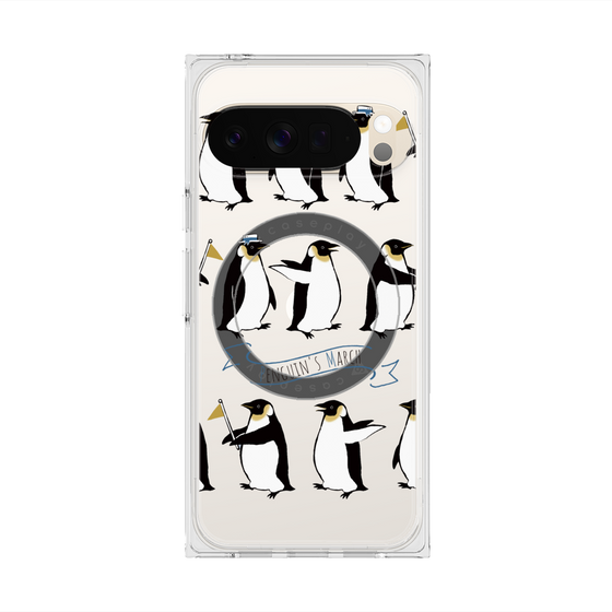 Premium Square Case with Pixelsnap［ Cute Penguin March ］
