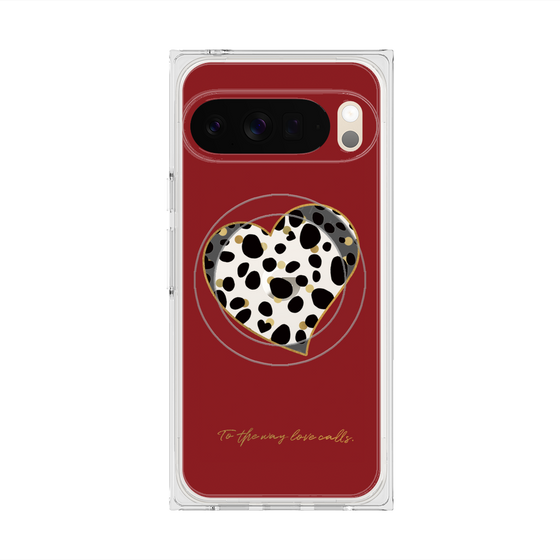 Premium Square Case with Pixelsnap［ Dalmatian Heart ］