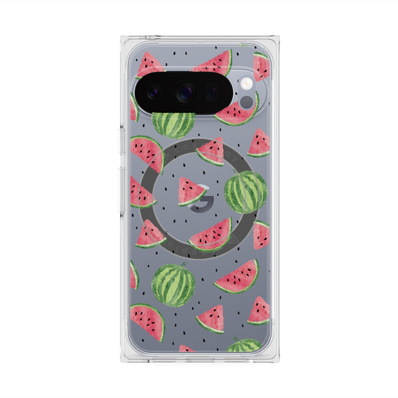 Premium Square Case with Pixelsnap［ Crayon Watermelon ］