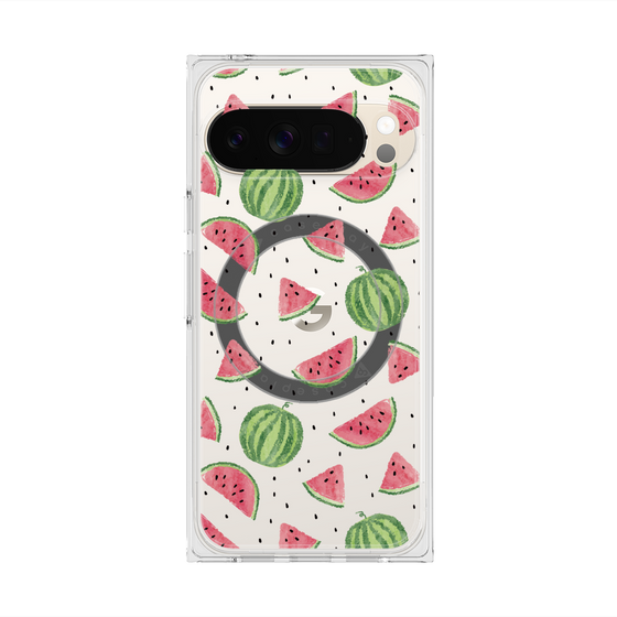 Premium Square Case with Pixelsnap［ Crayon Watermelon ］