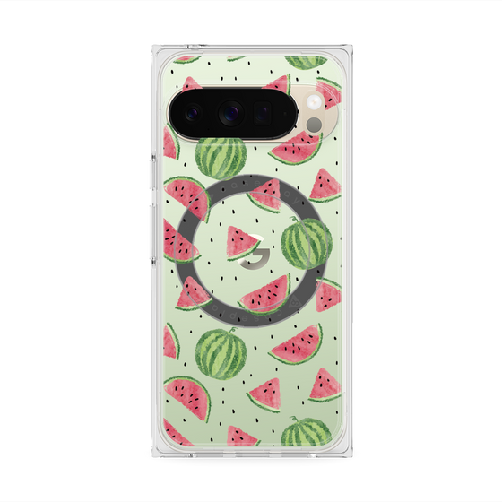 Premium Square Case with Pixelsnap［ Crayon Watermelon ］
