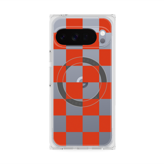 Premium Square Case with Pixelsnap［ Ichimatsu Pattern - Red ］