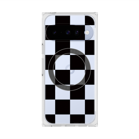 Premium Square Case with Pixelsnap［ Ichimatsu Pattern - Black ］