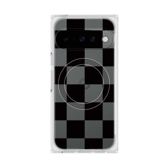 Premium Square Case with Pixelsnap［ Ichimatsu Pattern - Black ］