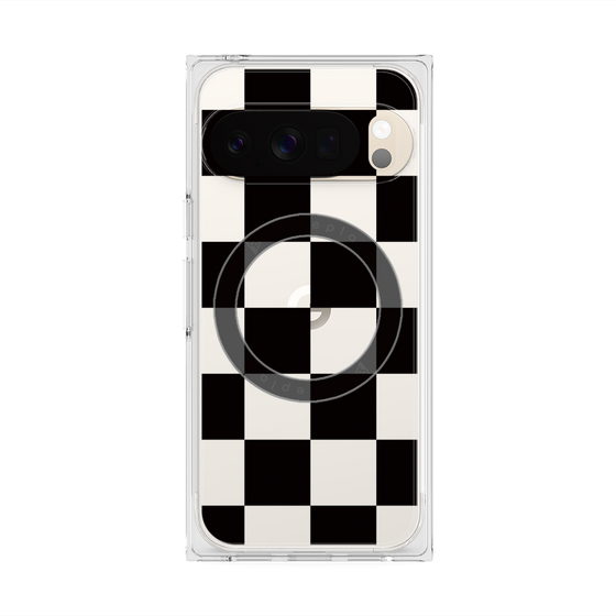 Premium Square Case with Pixelsnap［ Ichimatsu Pattern - Black ］
