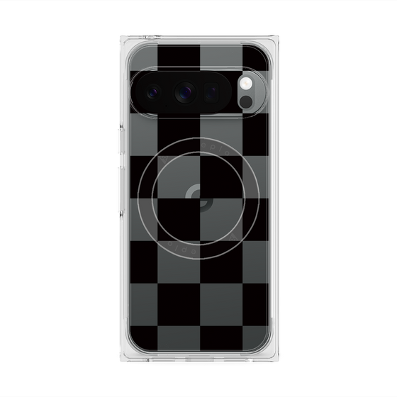 Premium Square Case with Pixelsnap［ Ichimatsu Pattern - Black ］