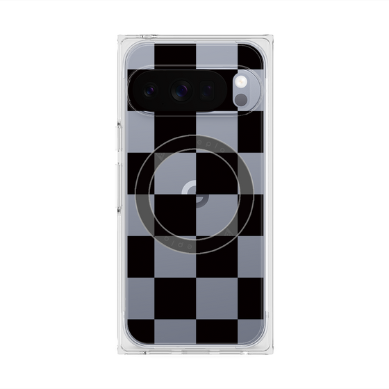 Premium Square Case with Pixelsnap［ Ichimatsu Pattern - Black ］