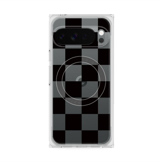 Premium Square Case with Pixelsnap［ Ichimatsu Pattern - Black ］