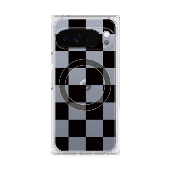 Premium Square Case with Pixelsnap［ Ichimatsu Pattern - Black ］