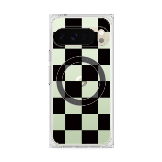 Premium Square Case with Pixelsnap［ Ichimatsu Pattern - Black ］