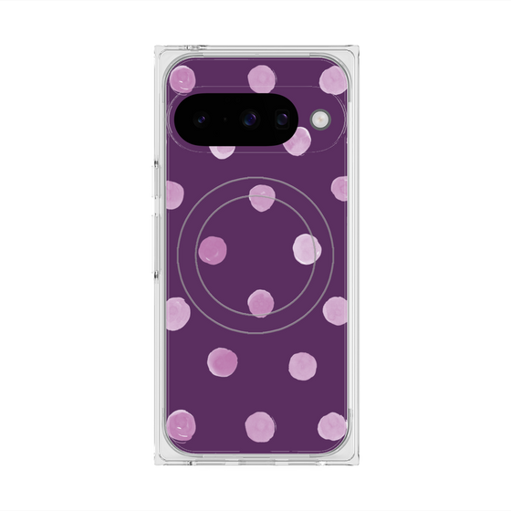 Premium Square Case with Pixelsnap［ Watercolor Dots Retro Color - Purple ］