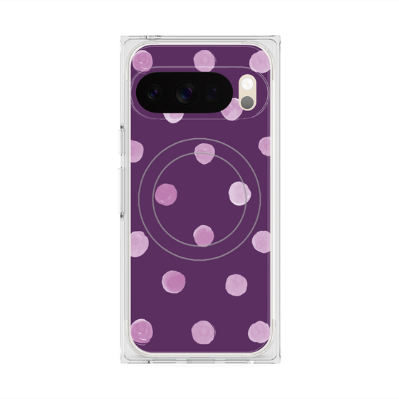 Premium Square Case with Pixelsnap［ Watercolor Dots Retro Color - Purple ］