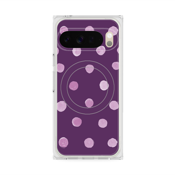 Premium Square Case with Pixelsnap［ Watercolor Dots Retro Color - Purple ］