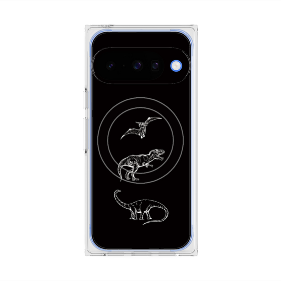 Premium Square Case with Pixelsnap［ Dinosaurs No.1 - Black ］