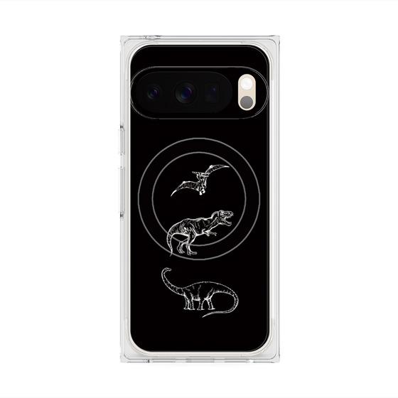 Premium Square Case with Pixelsnap［ Dinosaurs No.1 - Black ］