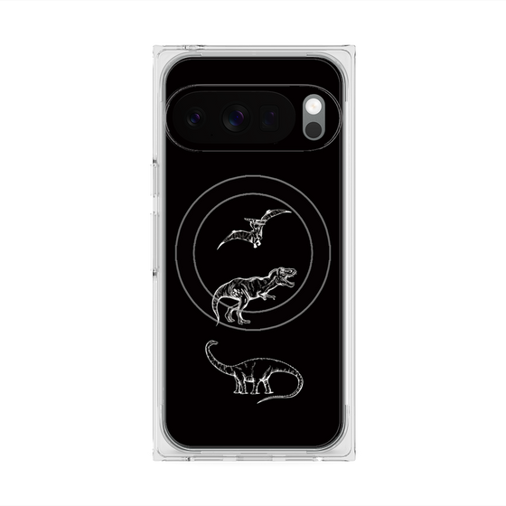 Premium Square Case with Pixelsnap［ Dinosaurs No.1 - Black ］