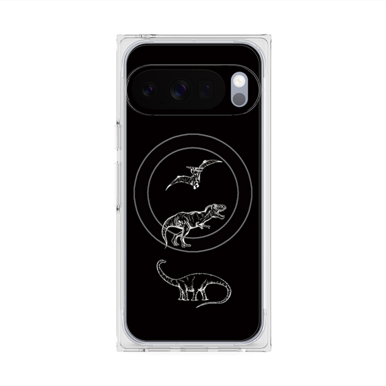 Premium Square Case with Pixelsnap［ Dinosaurs No.1 - Black ］