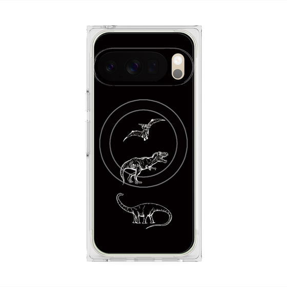 Premium Square Case with Pixelsnap［ Dinosaurs No.1 - Black ］
