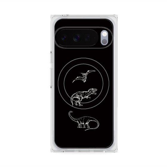 Premium Square Case with Pixelsnap［ Dinosaurs No.1 - Black ］