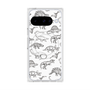 Premium Square Case with Pixelsnap［ Dinosaurs No.2 - White ］