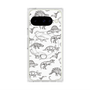 Premium Square Case with Pixelsnap［ Dinosaurs No.2 - White ］