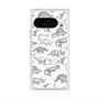 Premium Square Case with Pixelsnap［ Dinosaurs No.2 - White ］