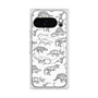 Premium Square Case with Pixelsnap［ Dinosaurs No.2 - White ］