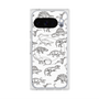 Premium Square Case with Pixelsnap［ Dinosaurs No.2 - White ］