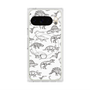 Premium Square Case with Pixelsnap［ Dinosaurs No.2 - White ］