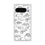 Premium Square Case with Pixelsnap［ Dinosaurs No.2 - White ］