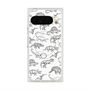 Premium Square Case with Pixelsnap［ Dinosaurs No.2 - White ］