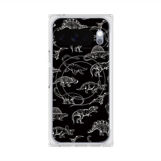 Premium Square Case with Pixelsnap［ Dinosaurs No.2 - Black ］