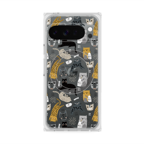 Premium Square Case with Pixelsnap［ Funny Cats - 01 ］