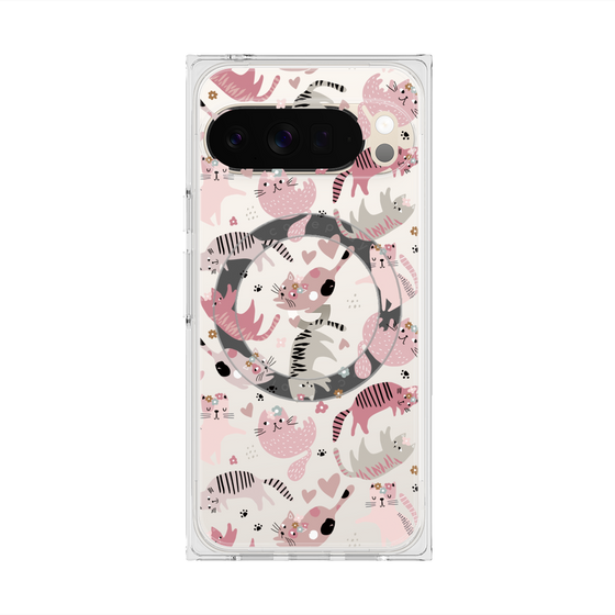 Premium Square Case with Pixelsnap［ Funny Cats - 02 ］