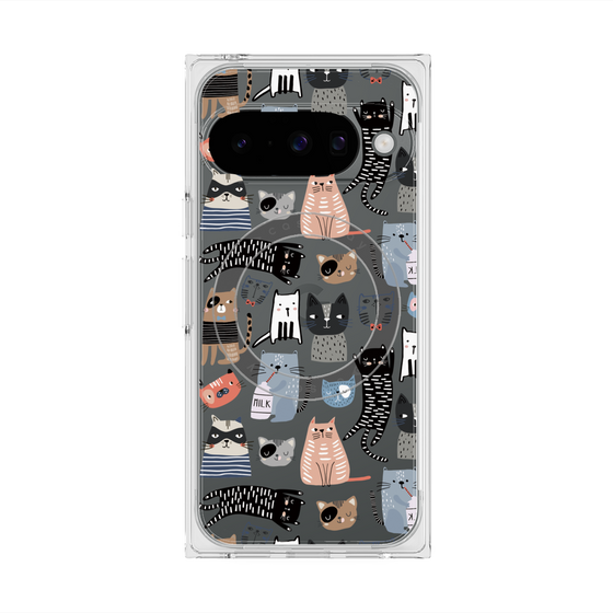 Premium Square Case with Pixelsnap［ Funny Cats - 04 ］