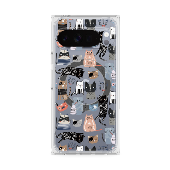 Premium Square Case with Pixelsnap［ Funny Cats - 04 ］