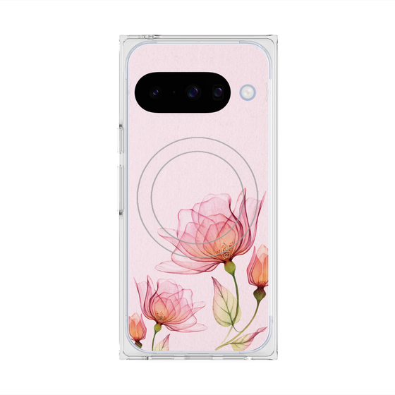 Premium Square Case with Pixelsnap［ Natural Flower - Pink ］